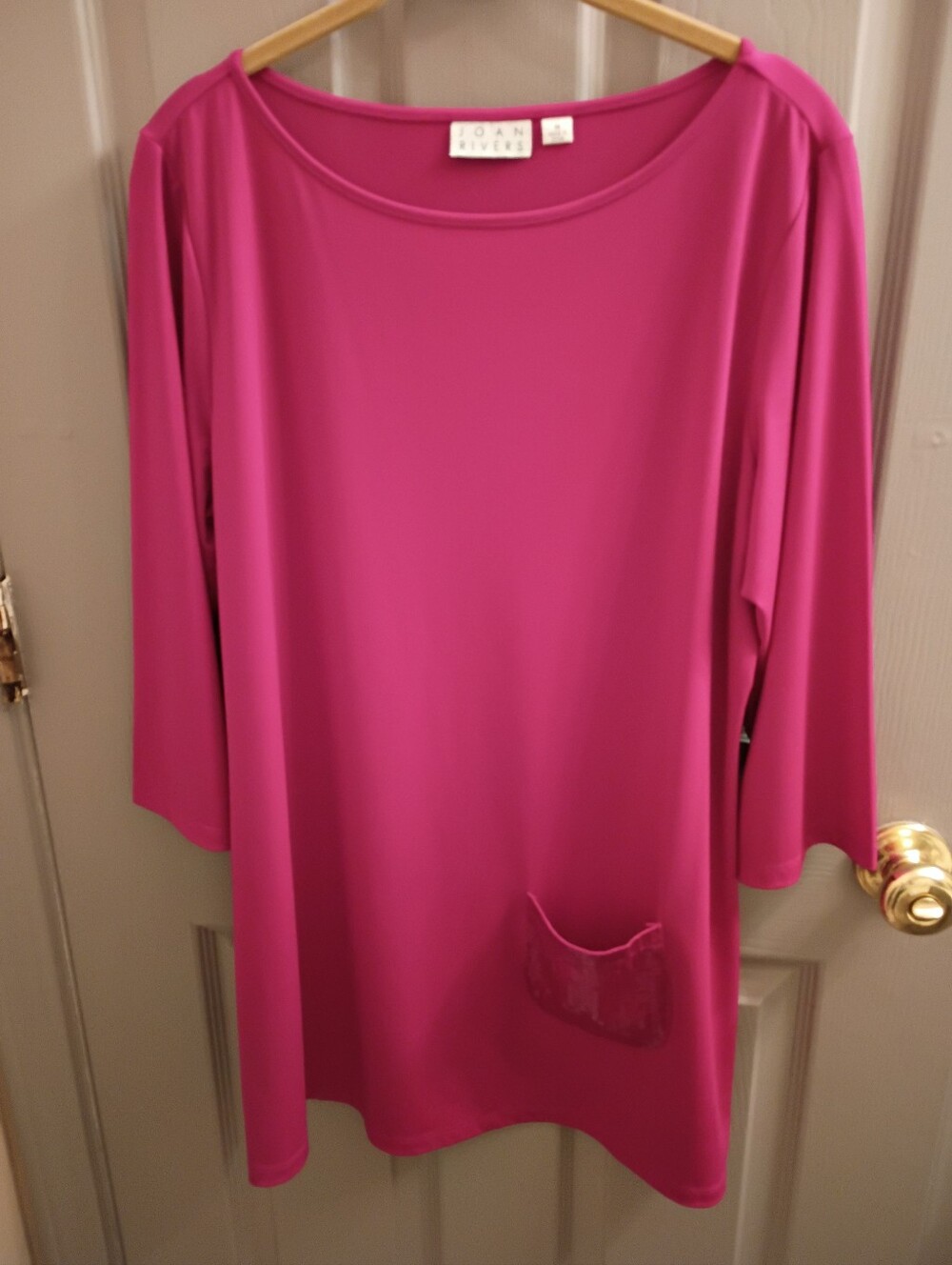 Joan Rivers Hot Pink Scoop Neck Top